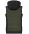 Femme Bodywarmer hybride matelassé femme Olive-mélange/noir 10532