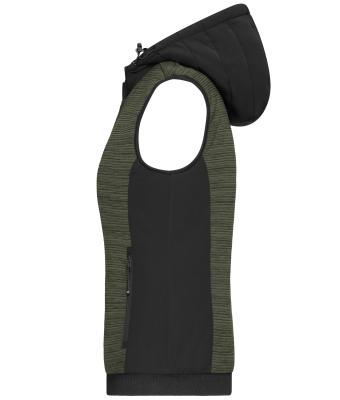 Ladies Ladies' Padded Hybrid Vest Olive-melange/black 10532