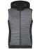 Damen Ladies' Padded Hybrid Vest Carbon-melange/black 10532