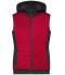 Damen Ladies' Padded Hybrid Vest Red-melange/black 10532