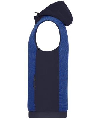 Homme Bodywarmer hybride matelassé homme Royal-mélange/marine 10533