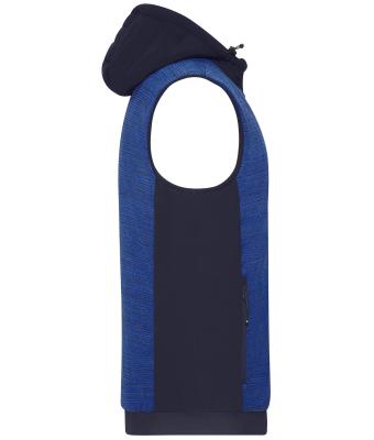 Homme Bodywarmer hybride matelassé homme Royal-mélange/marine 10533