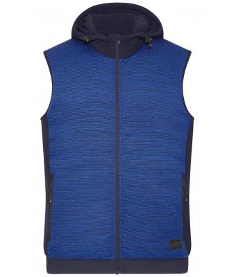 Homme Bodywarmer hybride matelassé homme Royal-mélange/marine 10533