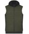 Homme Bodywarmer hybride matelassé homme Olive-mélange/noir 10533