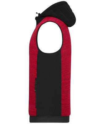 Homme Bodywarmer hybride matelassé homme Rouge-mélange/noir 10533