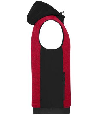 Homme Bodywarmer hybride matelassé homme Rouge-mélange/noir 10533