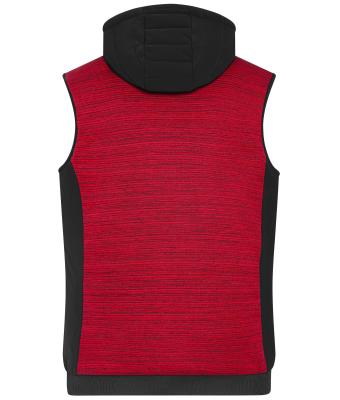 Homme Bodywarmer hybride matelassé homme Rouge-mélange/noir 10533
