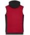 Homme Bodywarmer hybride matelassé homme Rouge-mélange/noir 10533