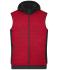 Homme Bodywarmer hybride matelassé homme Rouge-mélange/noir 10533