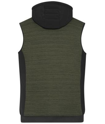 Homme Bodywarmer hybride matelassé homme Olive-mélange/noir 10533