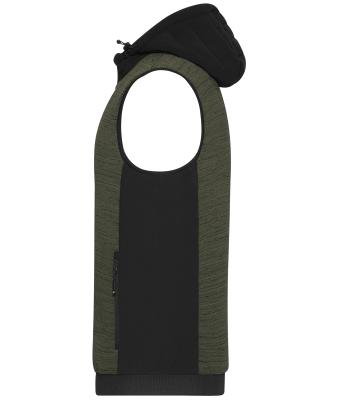 Herren Men's Padded Hybrid Vest Olive-melange/black 10533