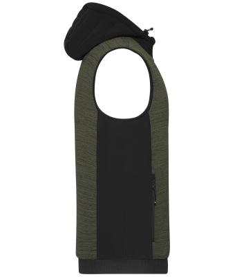 Herren Men's Padded Hybrid Vest Olive-melange/black 10533