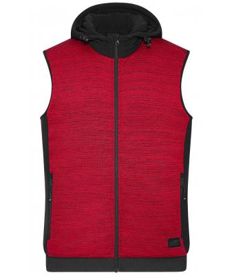 Men Men's Padded Hybrid Vest Red-melange/black 10533
