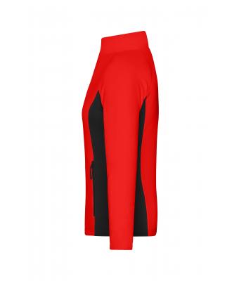 Dames Ladies' Stretchfleece Jacket Rood/zwart 11478