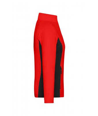 Dames Ladies' Stretchfleece Jacket Rood/zwart 11478