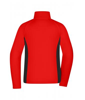 Dames Ladies' Stretchfleece Jacket Rood/zwart 11478