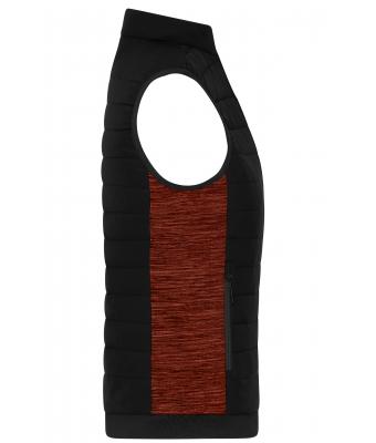 Femme Gilet hybride matelassé pour femmes Noir/rouge-mélange 11481