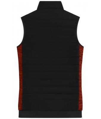 Femme Gilet hybride matelassé pour femmes Noir/rouge-mélange 11481