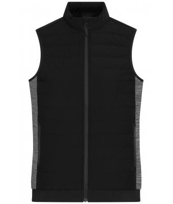 Damen Ladies' Padded Hybrid Vest Black/carbon-melange 11481