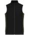 Damen Ladies' Padded Hybrid Vest Black/olive-melange 11481