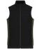 Dames Ladies' Padded Hybrid Vest Zwart/olijf-melange 11481