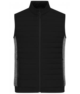 Homme Gilet hybride matelassé pour hommes Noir/carbone-mélange 11482