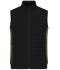 Heren Men's Padded Hybrid Vest Zwart/olijf-melange 11482