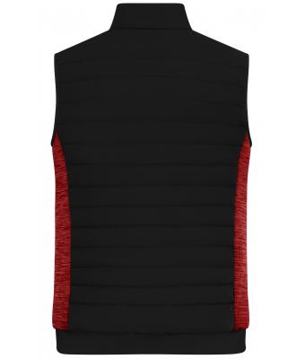 Heren Men's Padded Hybrid Vest Zwart/rood-melange 11482
