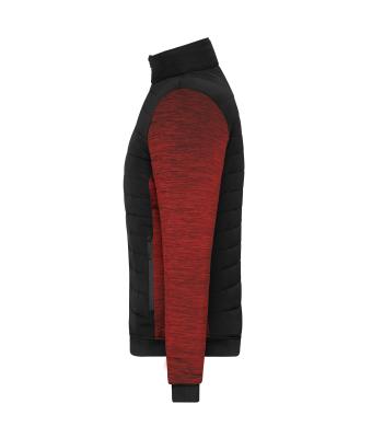 Ladies Ladies' Padded Hybrid Jacket Black/red-melange 11483