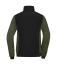Damen Ladies' Padded Hybrid Jacket Black/olive-melange 11483
