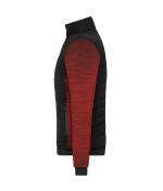 Damen Ladies' Padded Hybrid Jacket Black/red-melange 11483