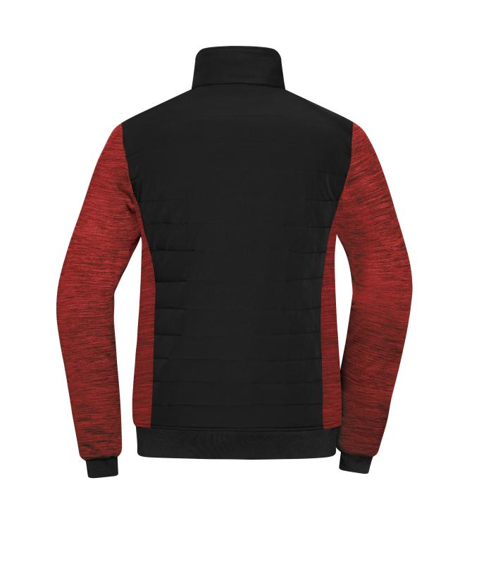 Damen Ladies' Padded Hybrid Jacket Black/red-melange 11483