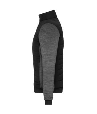 Dames Ladies' Padded Hybrid Jacket Zwart/carbon-melange 11483