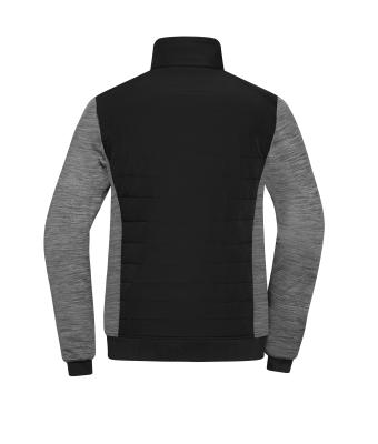 Dames Ladies' Padded Hybrid Jacket Zwart/carbon-melange 11483