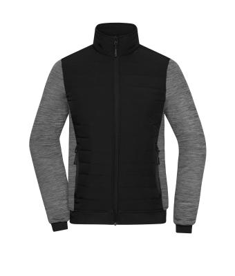 Dames Ladies' Padded Hybrid Jacket Zwart/carbon-melange 11483