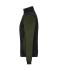 Dames Ladies' Padded Hybrid Jacket Zwart/olijf-melange 11483