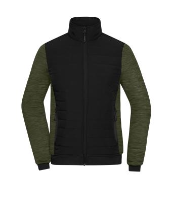 Femme Veste hybride matelassée pour femmes Noir/olive-mélange 11483
