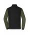Heren Men's Padded Hybrid Jacket Zwart/olijf-melange 11484