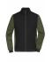 Heren Men's Padded Hybrid Jacket Zwart/olijf-melange 11484
