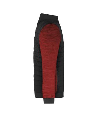 Heren Men's Padded Hybrid Jacket Zwart/rood-melange 11484
