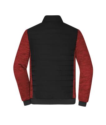 Heren Men's Padded Hybrid Jacket Zwart/rood-melange 11484