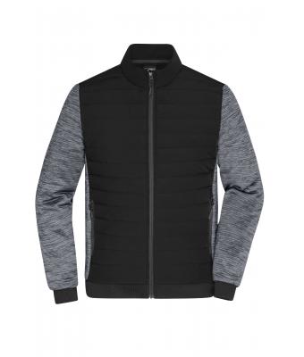 Homme Veste hybride matelassée pour hommes Noir/carbone-mélange 11484