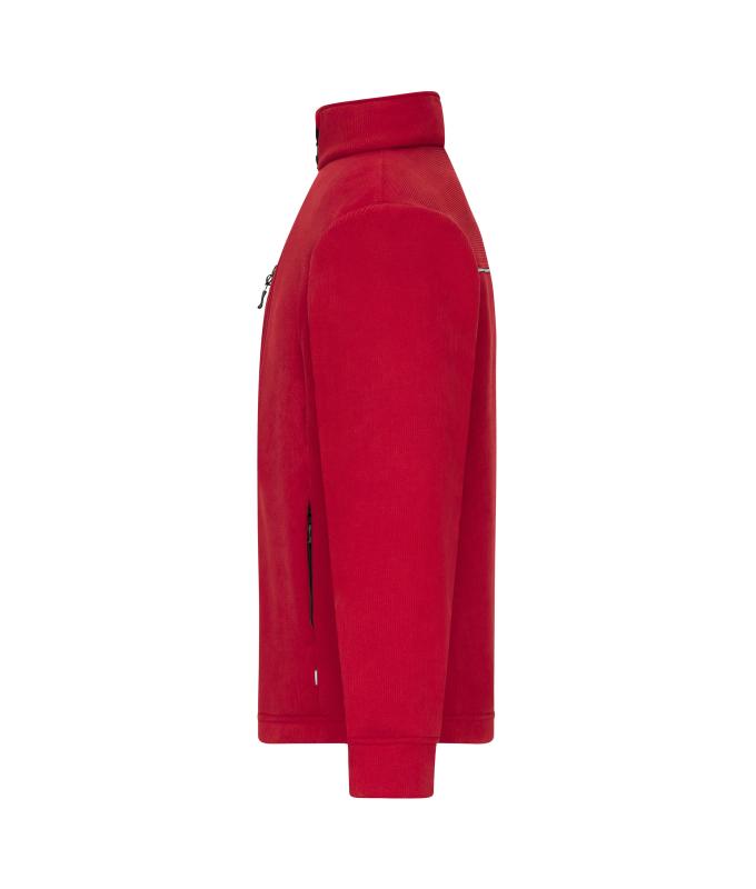 Unisex Fleece Jacket - Corduroy Look Rood 11799