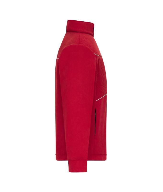 Unisex Fleece Jacket - Corduroy Look Rood 11799