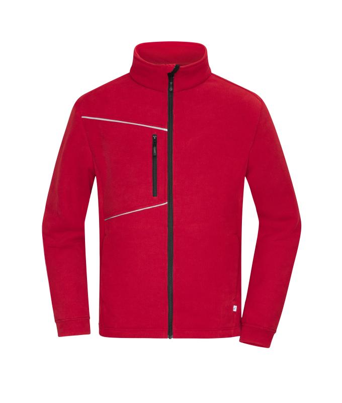 Unisex Fleece Jacket - Corduroy Look Rood 11799