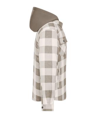 Unisexe Veste chemise à carreaux Workwear Marron-poussière/ciment 12008