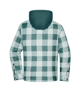 Unisexe Veste chemise à carreaux Workwear Vert-industriel/gris-brumeux 12008