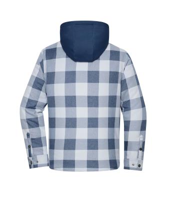 Unisex Workwear Check Shirt Jacket Diep-blauw/mistig-grijs 12008