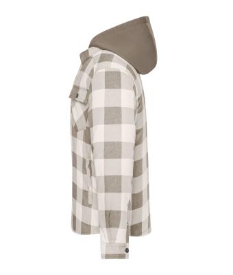 Unisex Workwear Check Shirt Jacket Stoffig-bruin/cement 12008