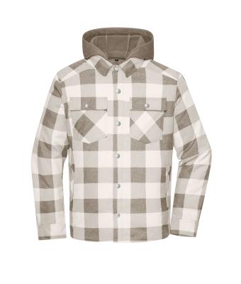 Unisex Workwear Check Shirt Jacket Stoffig-bruin/cement 12008